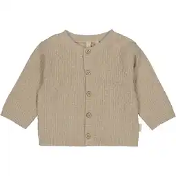 Wehkamp LEVV Newborn vest bruin fijn gebreid aanbieding