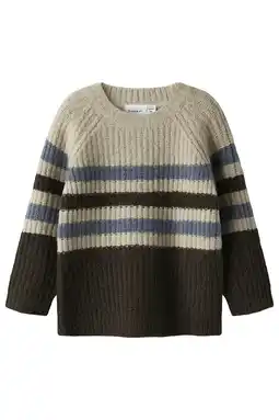 Wehkamp NAME IT MINI trui donkerbruin grof gebreid aanbieding