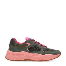 Wehkamp Scotch & Soda Celest chunky suède sneakers groen/roze aanbieding
