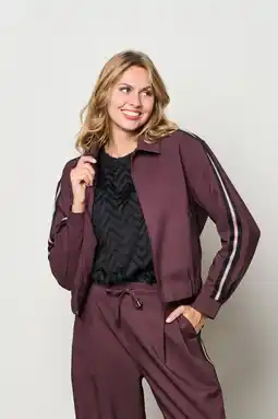 Wehkamp Co Woman wide leg highwaist casual broek donkerpaars aanbieding