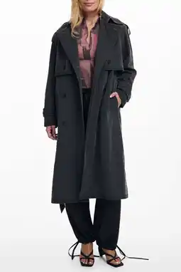 Wehkamp Desigual imitatieleren trenchcoat antraciet aanbieding