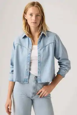 Wehkamp Levi's LOGAN TENCEL SHACKET denim blouse light blue denim aanbieding