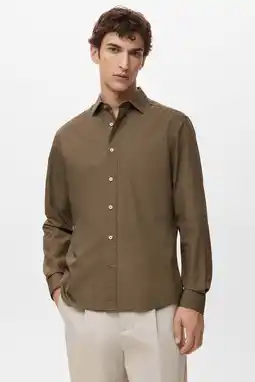 Wehkamp Mango Man Regular casual overhemd bruin aanbieding