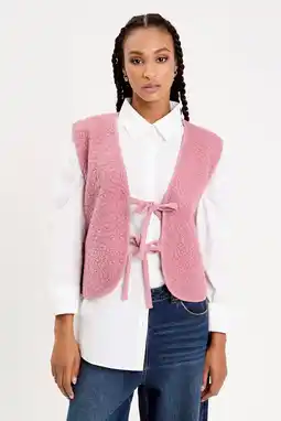 Wehkamp Cache Cache teddy gilet oudroze aanbieding