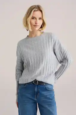 Wehkamp WE Fashion gebreide trui grijs melange aanbieding