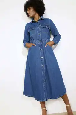 Wehkamp LOLALIZA denim A-lijn jurk medium blue denim aanbieding