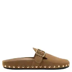 Wehkamp Mango suède clogs cognac aanbieding