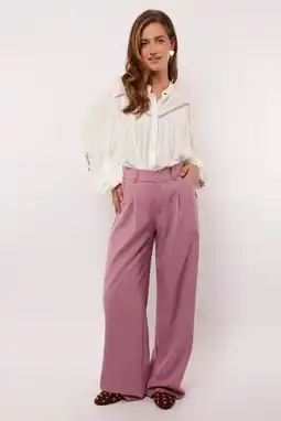 Wehkamp FLURESK straight highwaist pantalon lila aanbieding