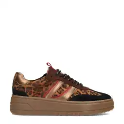 Wehkamp PS Poelman Anemone leren sneakers zwart/rood aanbieding