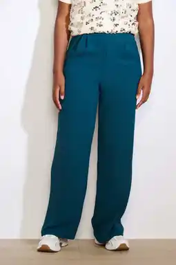Wehkamp LOLALIZA wide leg regularwaist pantalon petrol aanbieding