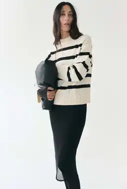 Wehkamp Mango gestreepte pullover ecru aanbieding