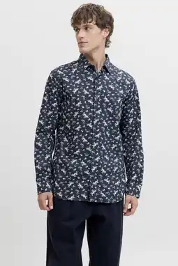 Wehkamp JACK & JONES PREMIUM regular casual overhemd donkerblauw aanbieding
