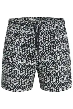Wehkamp JACK & JONES PLUS SIZE zwemshort met print zwart aanbieding