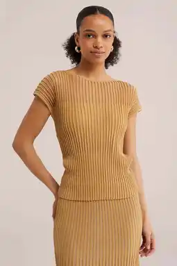 Wehkamp WE Fashion top met lurex oker aanbieding
