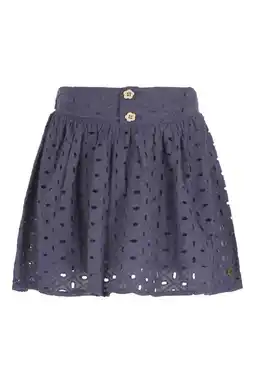 Wehkamp Like Flo korte rok broderie donkerblauw aanbieding