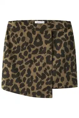 Wehkamp NAME IT KIDS skort met panterprint bruin aanbieding