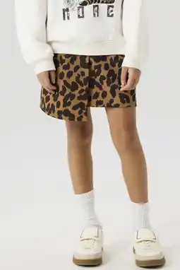 Wehkamp NAME IT KIDS skort met panterprint bruin aanbieding