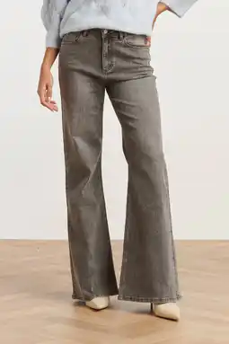 Wehkamp Smashed Lemon flared jeans grey denim aanbieding