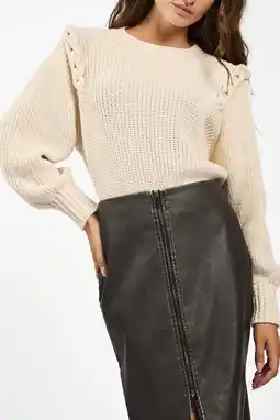 Wehkamp Aaiko pullover met wol ecru gebreid aanbieding