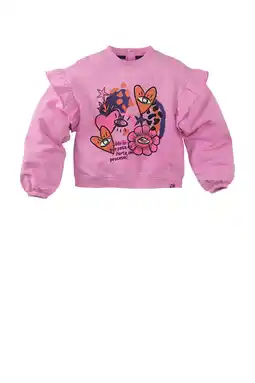 Wehkamp Z8 kids sweater Charelle met ruches roze aanbieding
