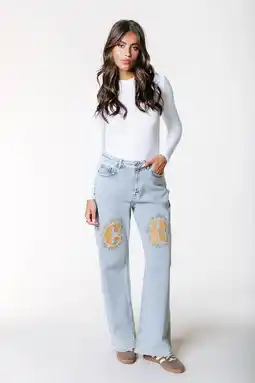 Wehkamp Colourful Rebel wide leg jeans light blue denim aanbieding