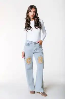 Wehkamp Colourful Rebel wide leg jeans light blue denim aanbieding