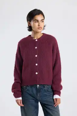 Wehkamp America Today gebreid vest donkerrood aanbieding