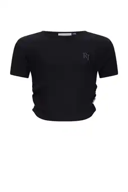 Wehkamp Retour Jeans T-shirt zwart rib gebreid aanbieding