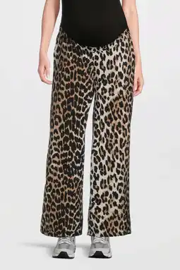 Wehkamp VERO MODA MATERNITY wide leg regularwaist zwangerschaps casual broek bruin aanbieding