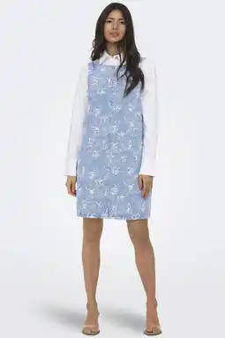Wehkamp ONLY korte jurk light blue denim aanbieding