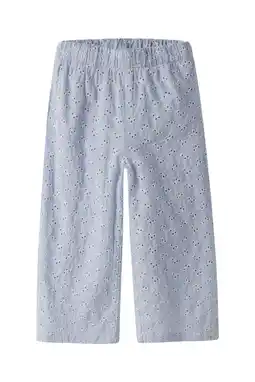 Wehkamp LIL' ATELIER MINI straight regularwaist casual broek blauw broderie aanbieding