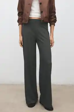 Wehkamp Mango Wide leg regularwaist broek grijs aanbieding