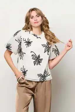 Wehkamp Co Woman top ecru met pailletten aanbieding