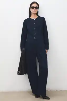 Wehkamp Mango jumpsuit dark blue denim aanbieding