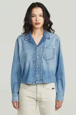 Wehkamp G-STAR denim blouse medium blue denim aanbieding