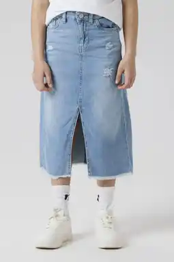 Wehkamp NAME IT KIDS spijkerrok light blue denim aanbieding