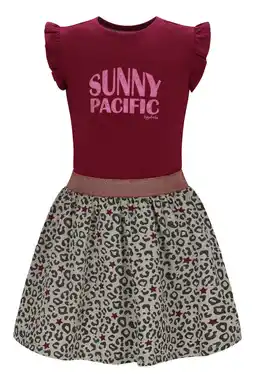 Wehkamp TYGO & vito jersey zomerjurk met panterprint donkerrood aanbieding