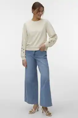 Wehkamp VERO MODA Vmannet wide leg jeans light blue denim aanbieding