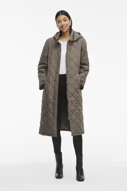 Wehkamp VILA gewatteerde jas quilted grijsbruin aanbieding