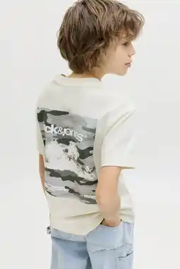 Wehkamp JACK & JONES JUNIOR T-shirt met backprint beige aanbieding