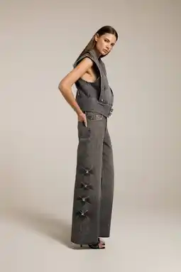 Wehkamp Homage to Denim highwaist wide leg jeans grijs aanbieding