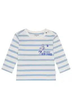 Wehkamp Noppies baby gestreepte longsleeve lichtblauw aanbieding