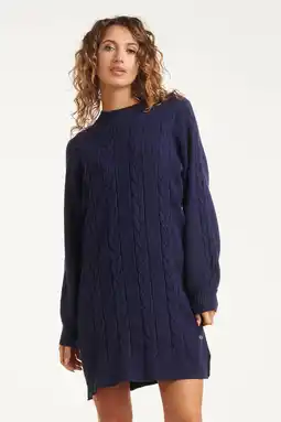Wehkamp Smashed Lemon gebreide jurk donkerblauw aanbieding
