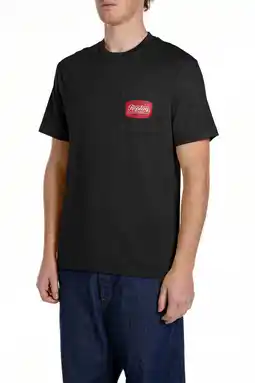 Wehkamp REPLAY regular T-shirt zwart aanbieding