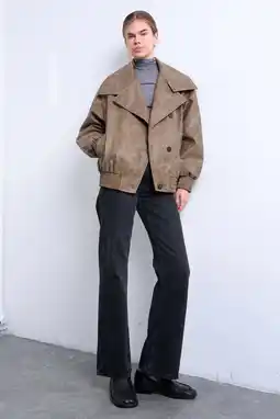 Wehkamp TOPSHOP imitatieleren bomberjack bruin aanbieding