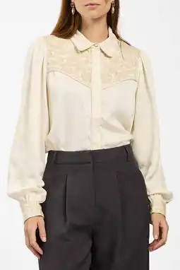 Wehkamp Aaiko satijnen blouse crème aanbieding