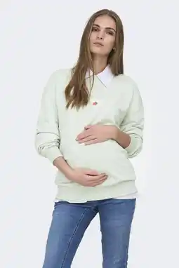 Wehkamp ONLY MATERNITY zwangerschaps sweater met backprint groen aanbieding