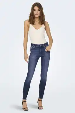 Wehkamp ONLY mid waist skinny jeans ONLBLUSH dark denim aanbieding