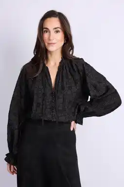 Wehkamp CS the Label gebloemde blouse zwart aanbieding
