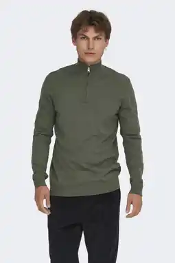 Wehkamp ONLY & SONS pullover fijn gebreid groen aanbieding